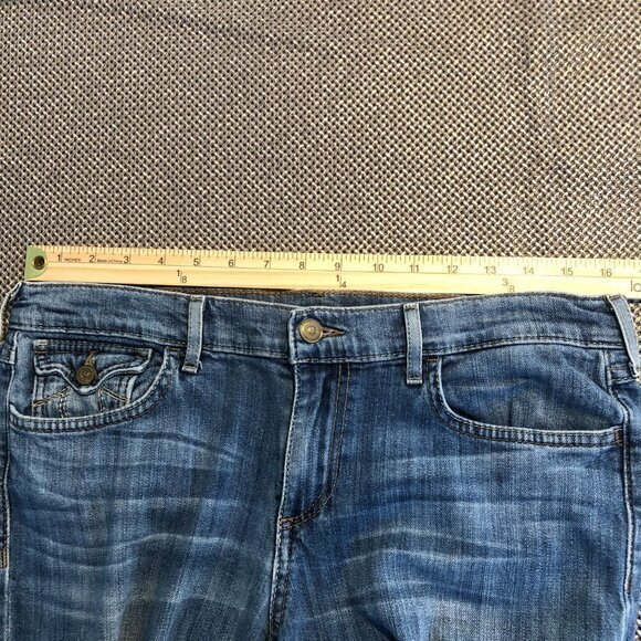 True Religion Cora Mid Rise Straight Jeans Womens Size 30 Blue Medium Wash Denim - Picture 9 of 13